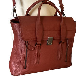 3.1 Phillip Lim Large Leather Satchel-Paschli Red